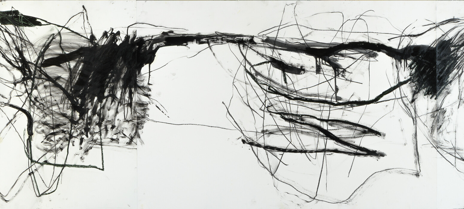 Zeichnung aus Serie B, Kohle, Öl auf Papier, 155. x 70