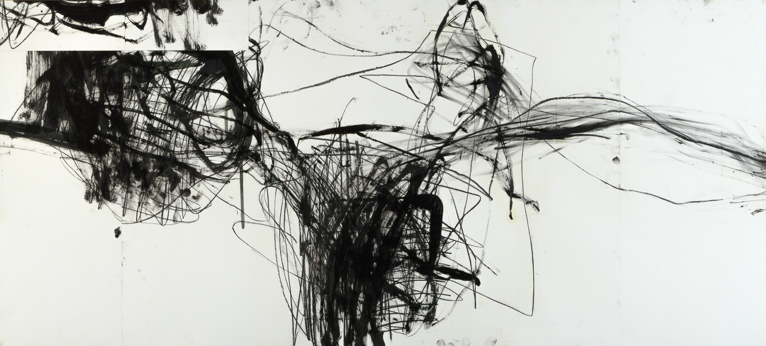 Zeichnung aus Serie B, Kohle, Öl auf Papier, 155. x 70