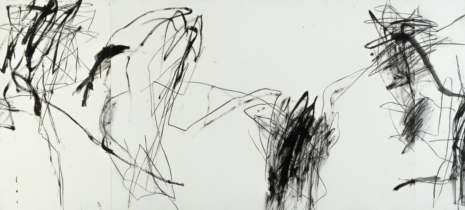 Zeichnung aus Serie A, Kohle, Öl auf Papier, 155. x 70