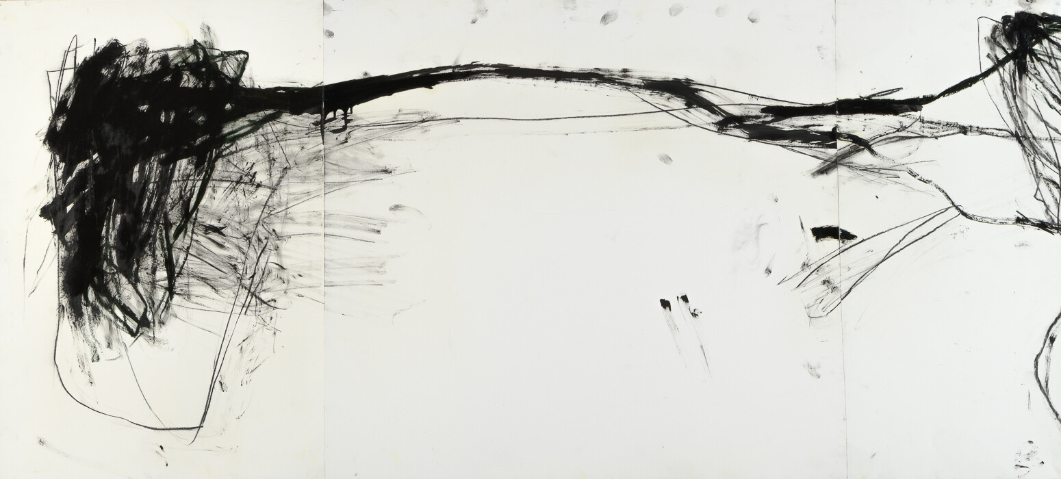Zeichnung aus Serie B, Kohle, Öl auf Papier, 155. x 70