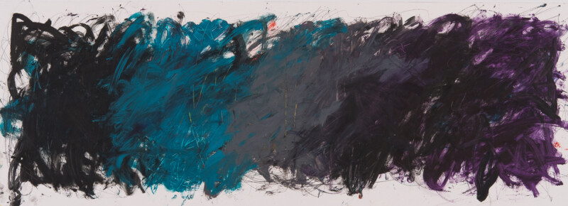 Doppelseite, Zeichnung, 100 x 35 cm, Bleistift, Öl auf Papier Doppelseite, Zeichnung, 100 x 35 cm, Bleistift, Öl auf Papier