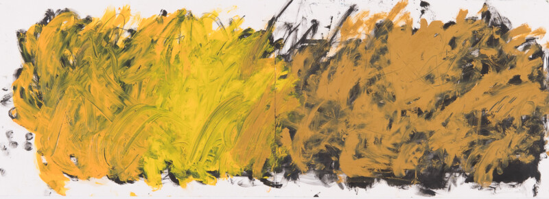 Doppelseite, Zeichnung, 100 x 35 cm, Bleistift, Öl auf Papier Doppelseite, Zeichnung, 100 x 35 cm, Bleistift, Öl auf Papier