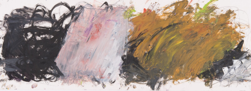 Doppelseite, Zeichnung, 100 x 35 cm, Bleistift, Öl auf Papier Doppelseite, Zeichnung, 100 x 35 cm, Bleistift, Öl auf Papier