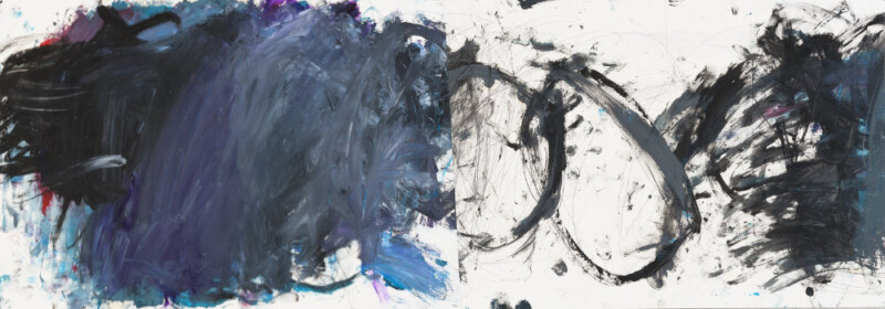 Doppelseite, Zeichnung, 100 x 35 cm, Bleistift, Öl auf Papier Doppelseite, Zeichnung, 100 x 35 cm, Bleistift, Öl auf Papier